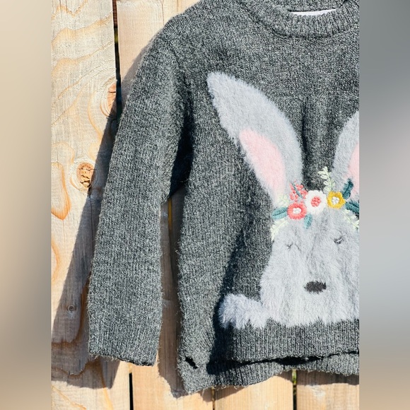 Zara kids girls fuzzy bunny appliqué sweater - Picture 7 of 7